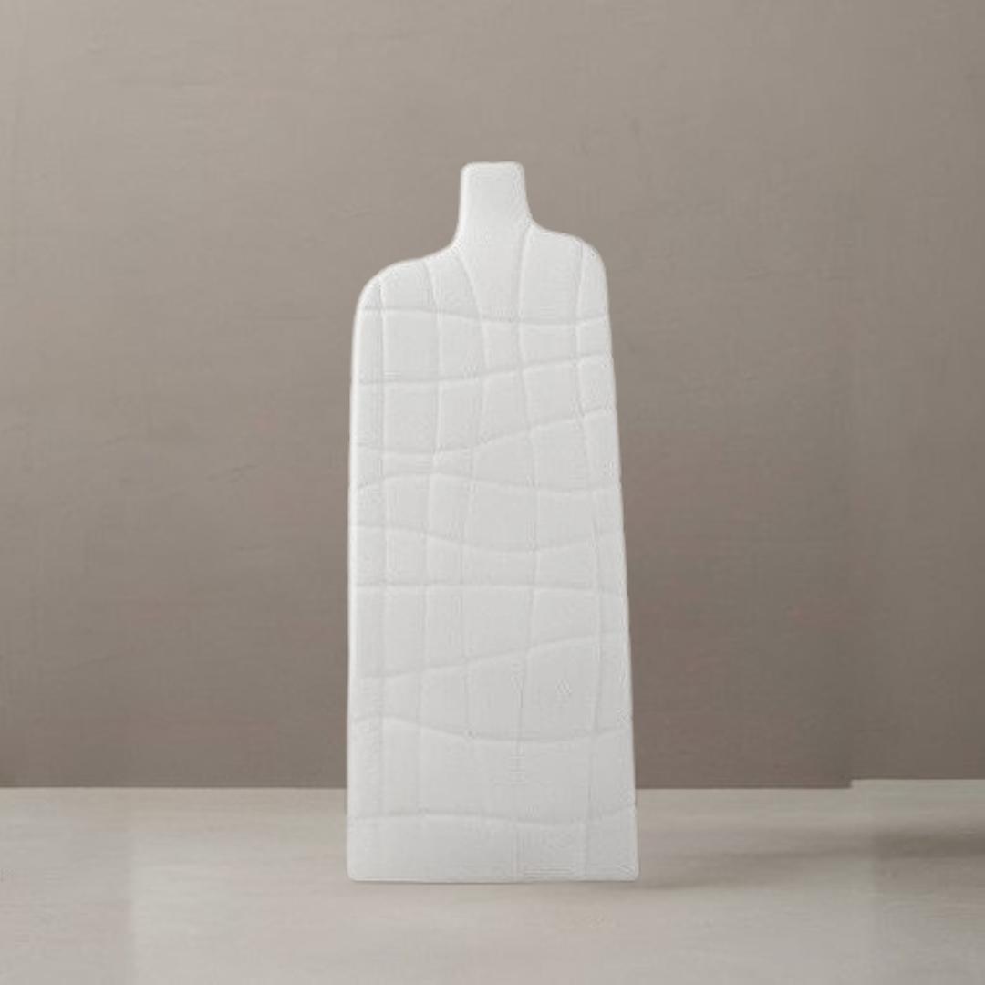 CERAMIC FLOWER VASE SHAPED WHITE