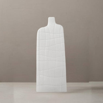 CERAMIC FLOWER VASE SHAPED WHITE