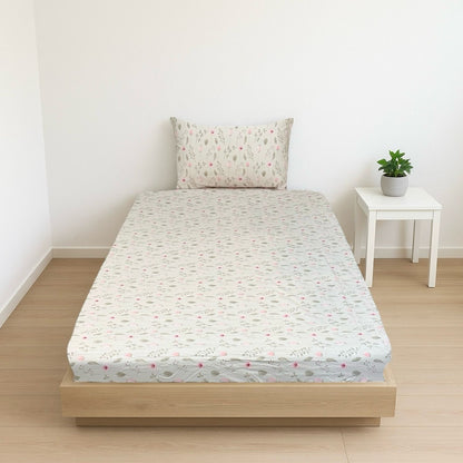 COMFYB 100% COTTON FITTED SHEET SET FLO