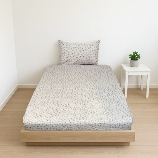 COMFYB 100% COTTON FITTED SHEET SET LEAVE