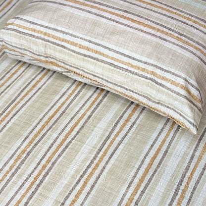 COMFYB 100% COTTON FITTED SHEET SET STRIPED
