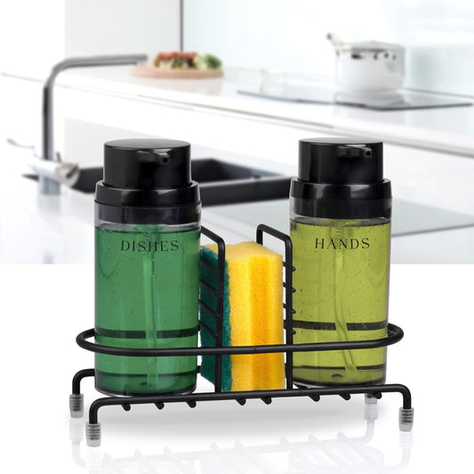 OKY DOUBLE ROUND SOAP DISPENSER WITH STAND