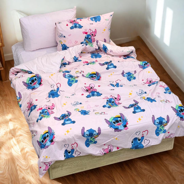 COMFYB 100% COTTON REVERSIBLE BED SET STITCH ROSE