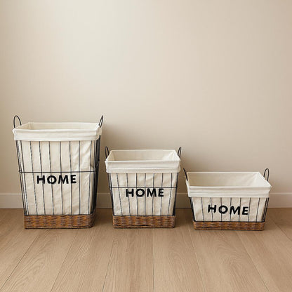 HOME SQUARE STORAGE BASKETS WITH HANDLES