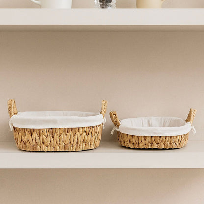 MEZO STRAW TRAY WITH HANDLES