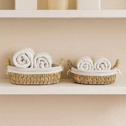MEZO STRAW TRAY WITH HANDLES
