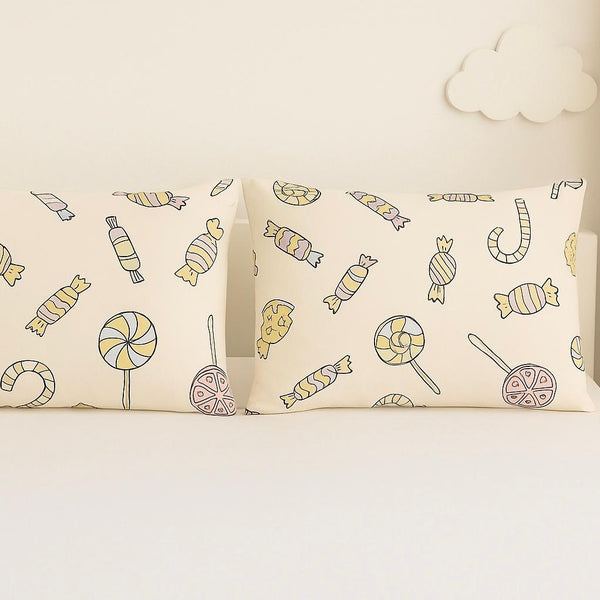 COMFYB 100% COTTON KIDS PILLOWCASES SET 2 PIECES LOLIPOP SOMO