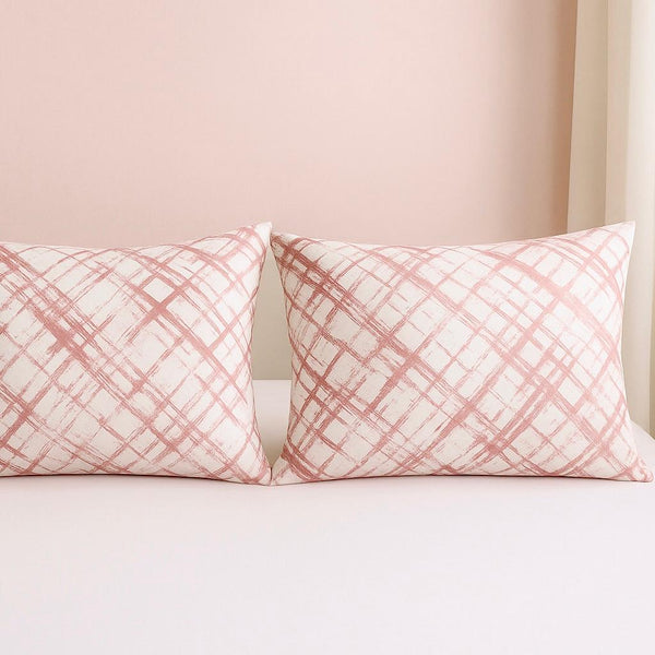 COMFYB 100% COTTON PILLOWCASES SET 2 PIECES LINES