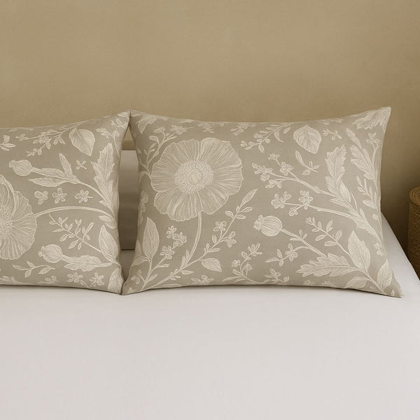COMFYB 100% COTTON PILLOWCASES SET 2 PIECES BEIGE
