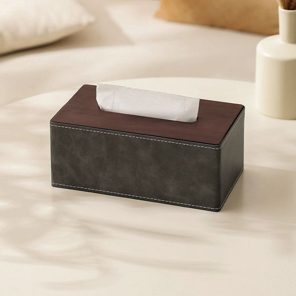 BF FABRIC TISSUE BOX GREY WIITH BROWN