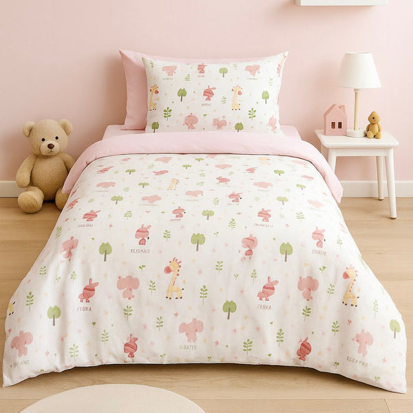 COMFYB 100% COTTON REVERSIBLE KIDS BED SET ANIMALS