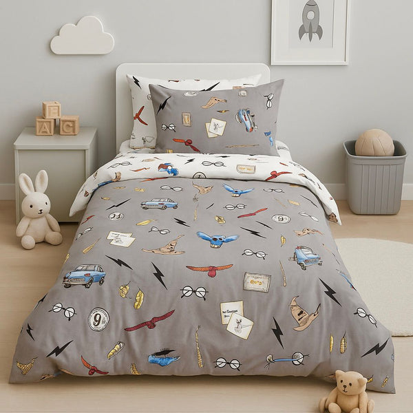 COMFYB 100% COTTON REVERSIBLE KIDS BED SET SHAPES
