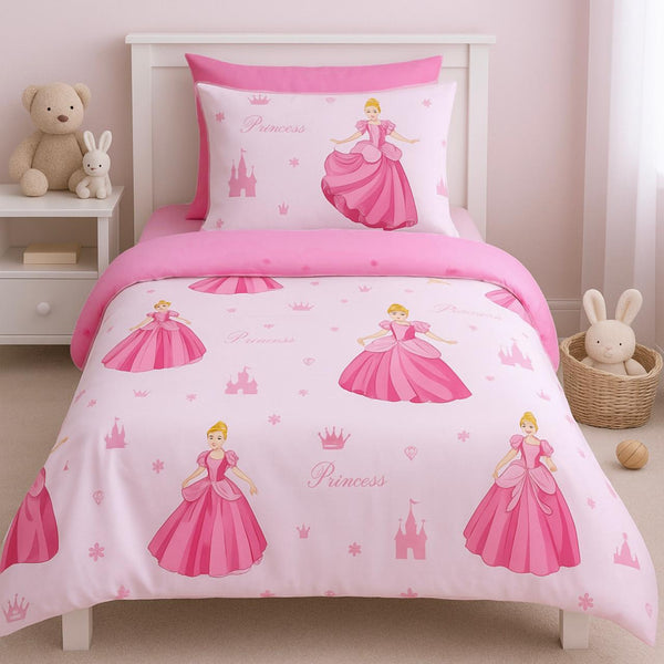 COMFYB 100% COTTON REVERSIBLE KIDS BED SET PRINCESS