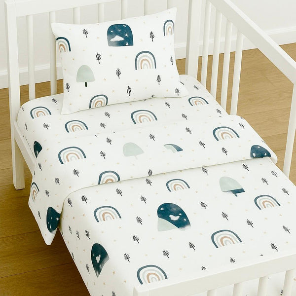 COMFYB 100% COTTON BABY PARK BED SET RAINBOW GREEN