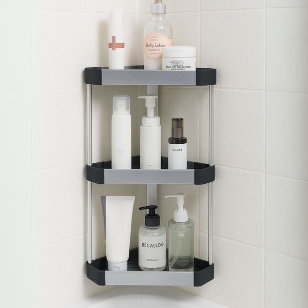 ALUMINUM WALL-MOUNTED BATHROOM ORGANIZER SHELF CORNER