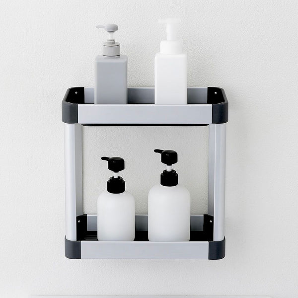 ALUMINUM WALL-MOUNTED BATHROOM ORGANIZER SHELF RECTANGLE