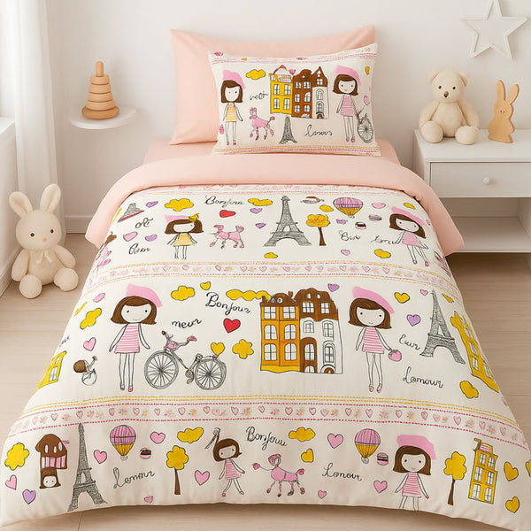 COMFYB 100% COTTON REVERSIBLE BED SET PARIS