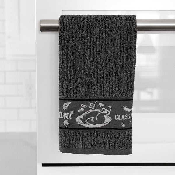 KT 100% KITCHEN TOWEL SET 3 PIECES (30X46CM) DARK GREY