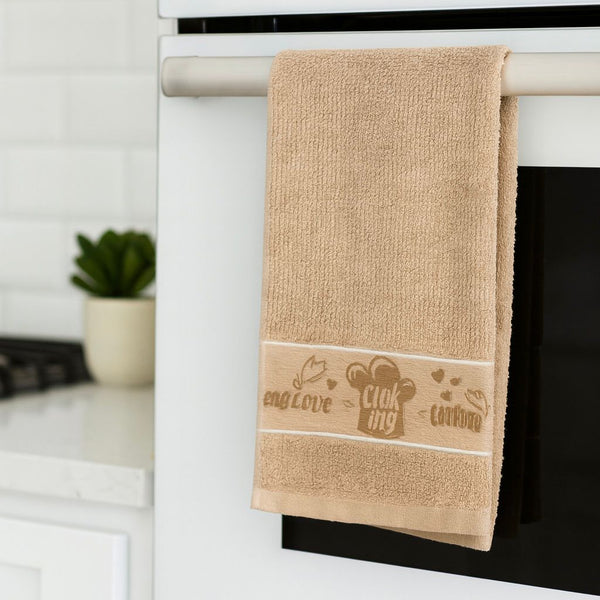 KT 100% KITCHEN TOWEL SET 3 PIECES (30X46CM) COFFEE