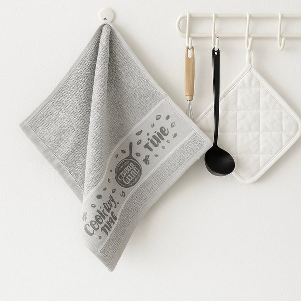 KT 100% KITCHEN TOWEL SET 3 PIECES (30X46CM) GREY