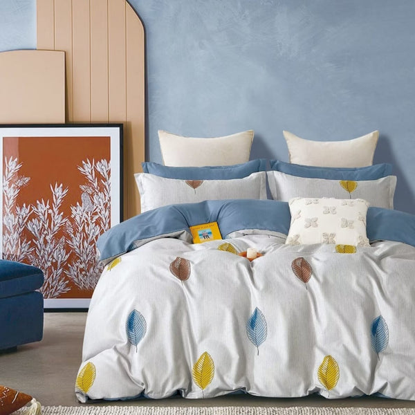 DESI MICROFIBER FEATHER PRINTED BEDDING SET