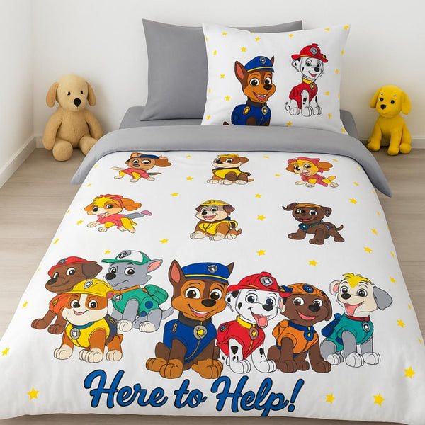 COMFYB 100% COTTON REVERSIBLE BED SET PAW PATROL HEROES GREY