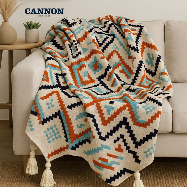 CANNON THROW BLANKET 130X170CM WITH TASSELS
