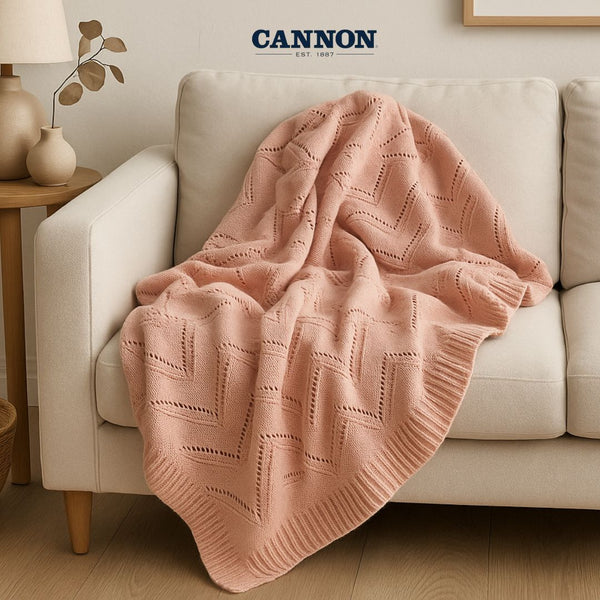 CANNON THROW BLANKET 130X170CM LIGHT ROSE