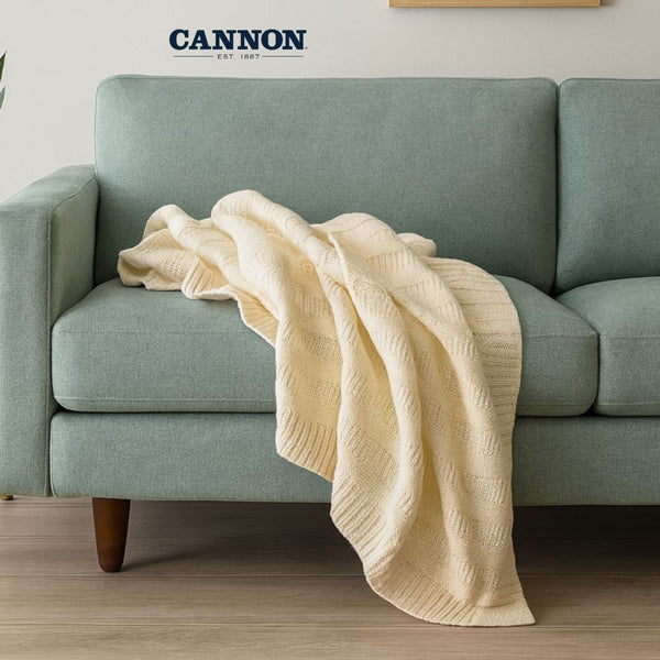 CANNON THROW BLANKET 130X170CM CREAM