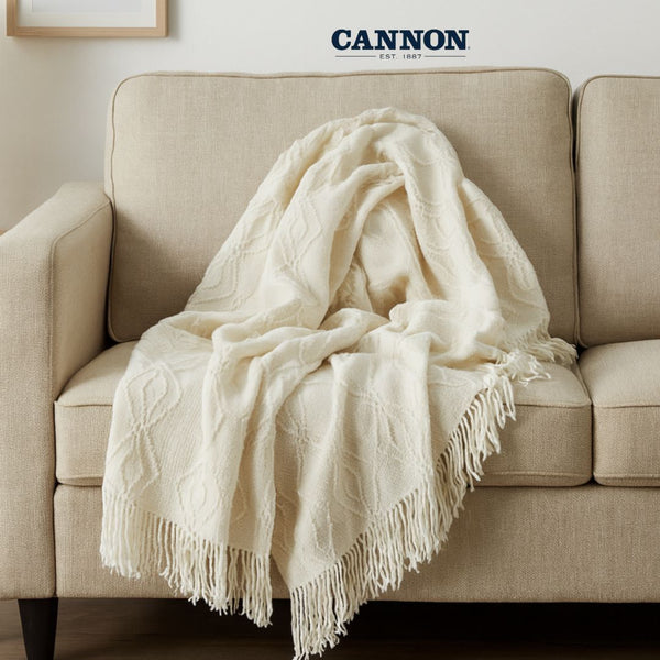 CANNON THROW BLANKET 127X152CM OFF WHITE