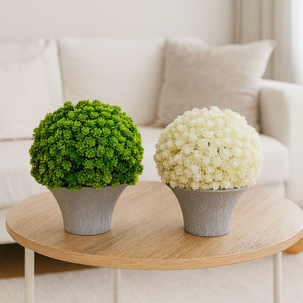 ARTIFICIAL DECORATIVE FLOWER BALL IN POT