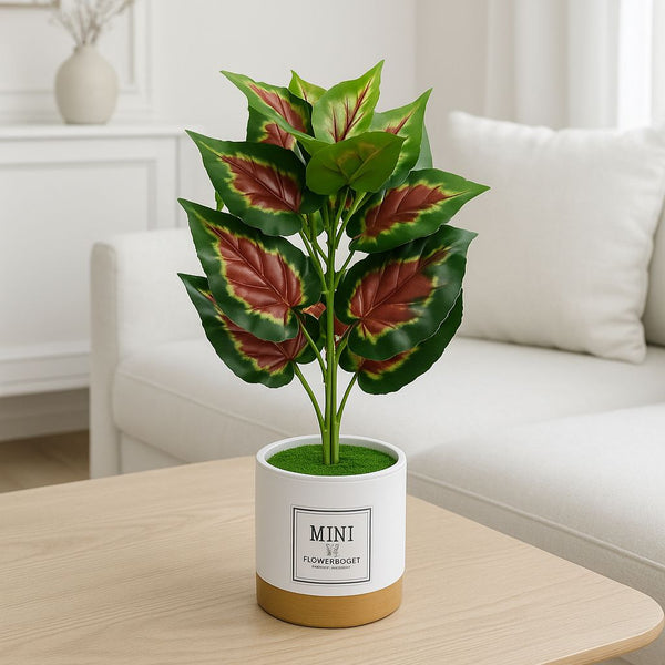 BRONZE POTTED ARTIFICIAL PLANT GREEN TING