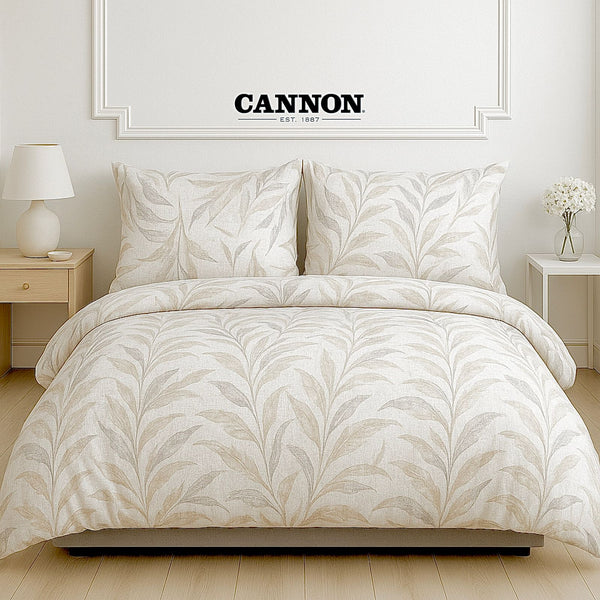 CANNON PRINTED POLY COTTON 50/50 BED SET FEATHER