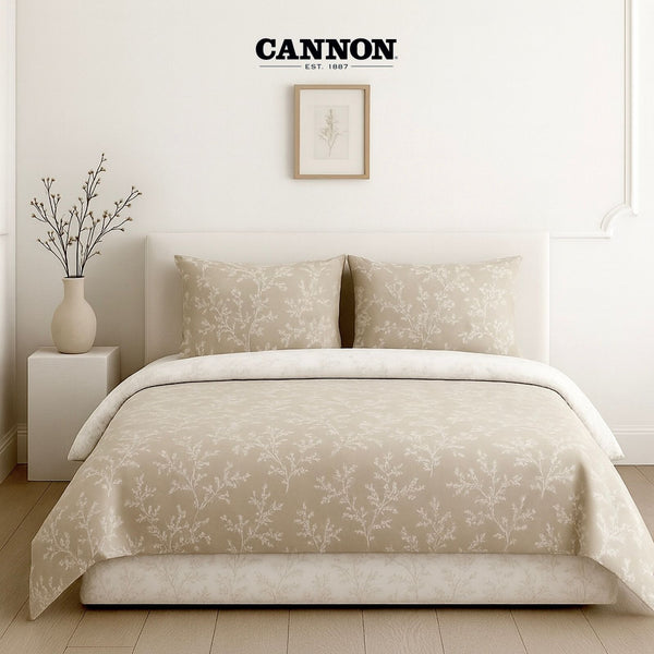 CANNON PRINTED POLY COTTON 50/50 BED SET LS