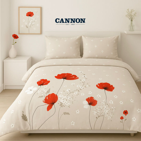 CANNON PRINTED POLY COTTON 50/50 BED SET BR