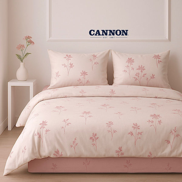 CANNON PRINTED POLY COTTON 50/50 BED SET ROSE