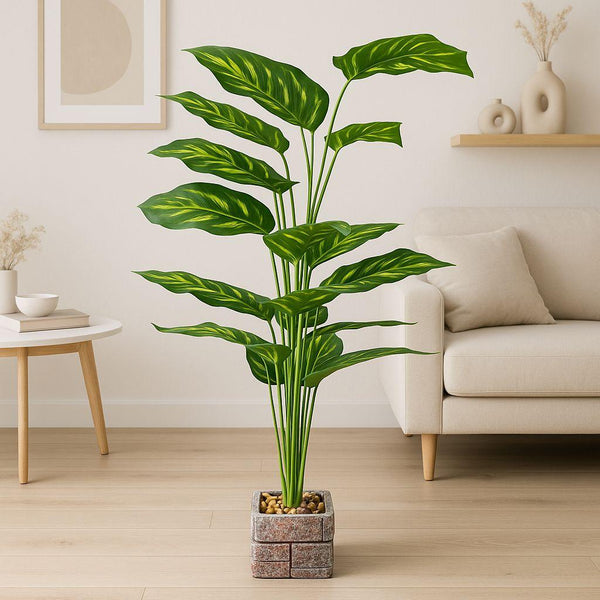 ARTIFICIAL TREE POTTED PEACOCK 100CM