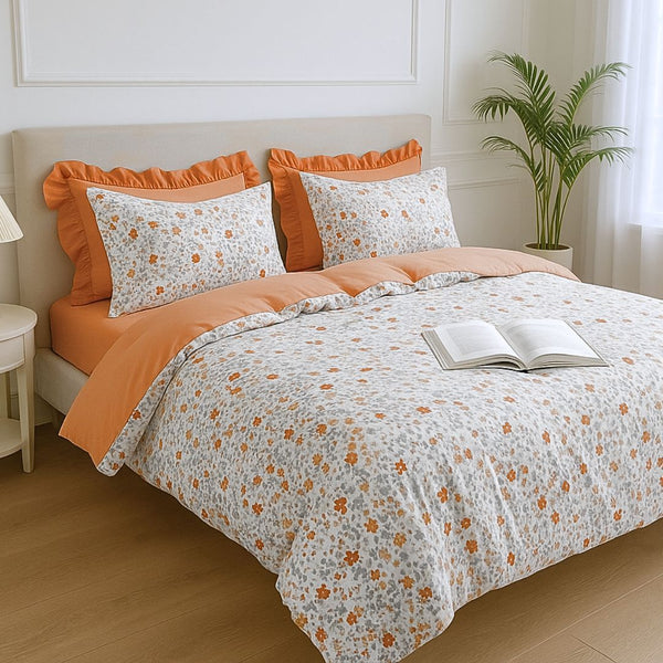 COMFYB 100% COTTON REVERSIBLE BED SET FLOWER