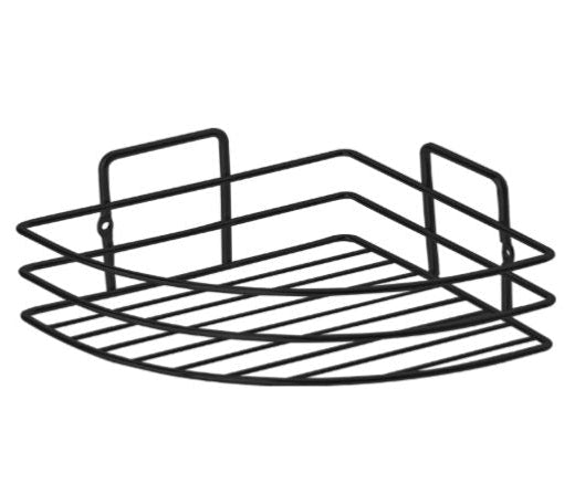 METAL WIRE CORNER SHELF BLACK