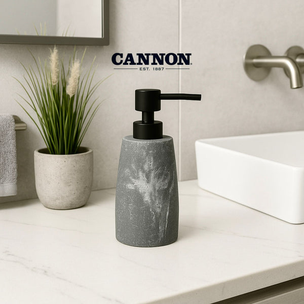 CANNON PORCELAIN SOAP DISPENSER PUMP GREY