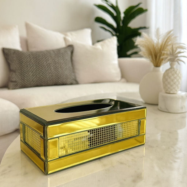GOLD MIRROR  LUXURY TISSUE BOX