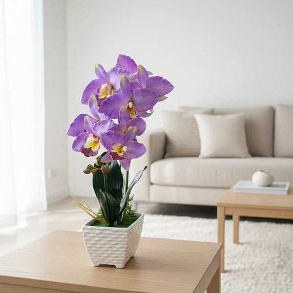 ARTIFICIAL POTTED PLANT ORCHID PURPLE