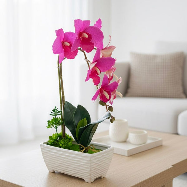 ARTIFICIAL POTTED PLANT ORCHID ROSE
