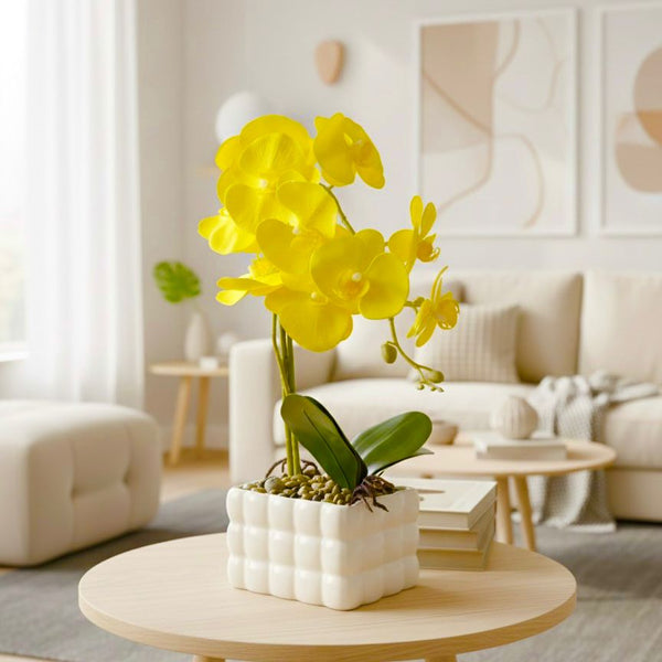ARTIFICIAL PLANT ORCHID YELLOW GRACE