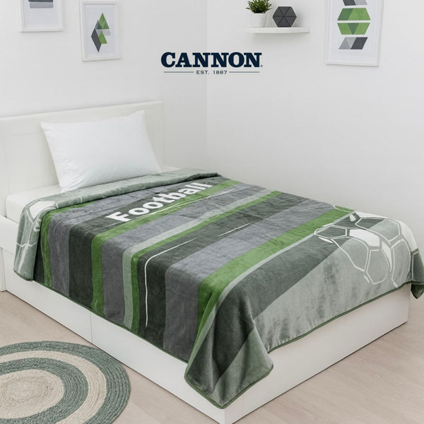 CANNON PRINTED BLANKET FOOTBALL GREEN 160X220CM