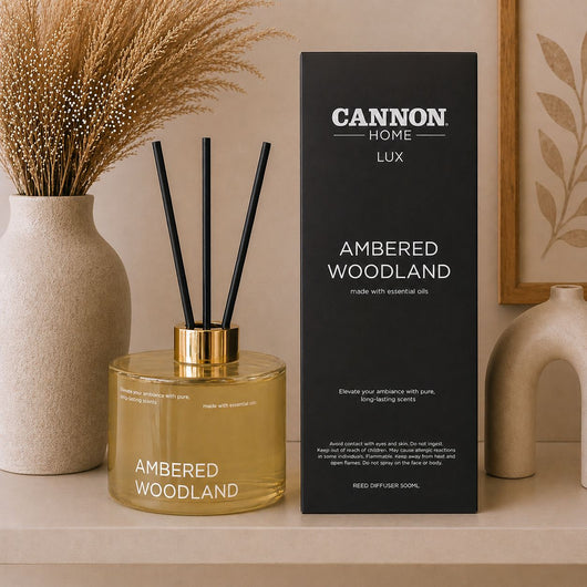 CANNON LUX REED DIFFUSER 400ML AMBERED WOODLAND – Comfyblb