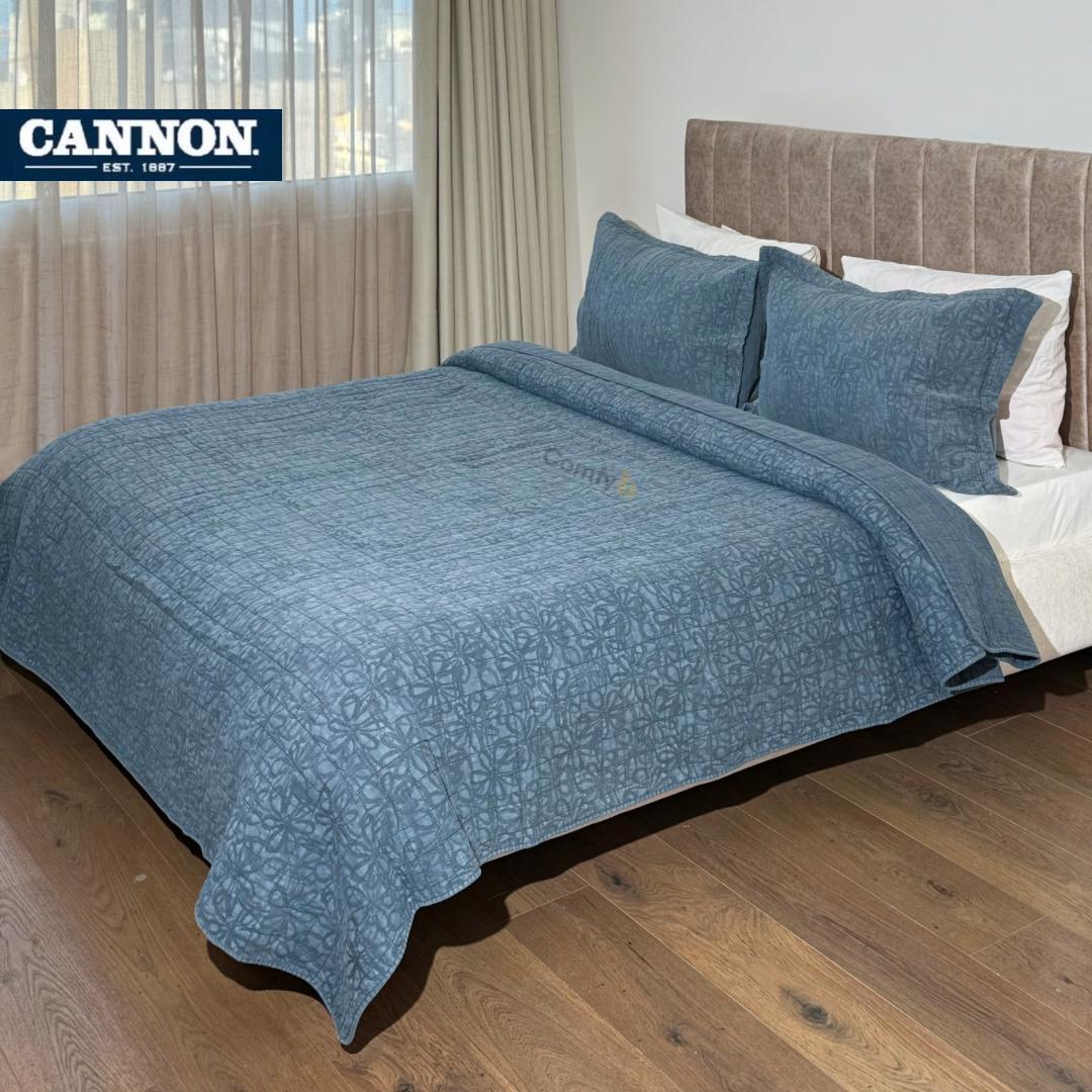 CANNON 100% COTTON STONE WASH BEDSPREAD FLORAL