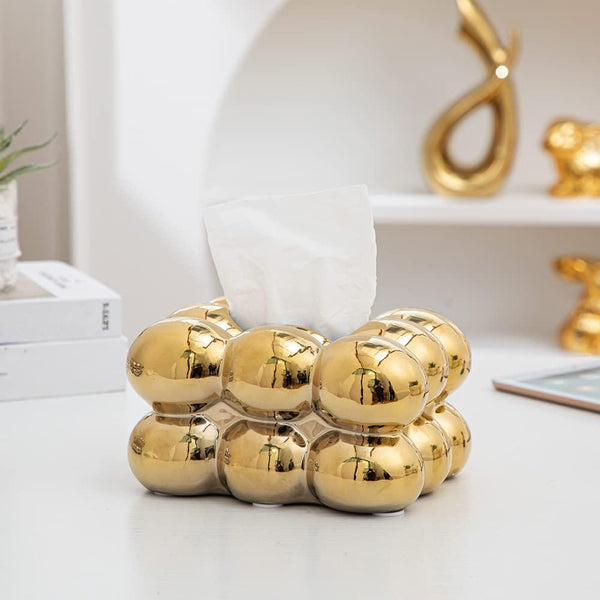 PORCELAIN 3 BUBBLE TISSUE BOX