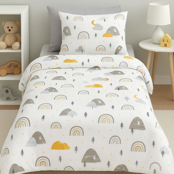 COMFYB 100% COTTON REVERSIBLE BED SET RAINBOW GREIGE