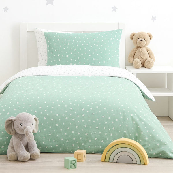 COMFYB 100% COTTON STARS REVERSIBLE BED SET 4 PIECES JAD